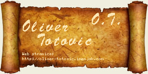 Oliver Totović vizit kartica